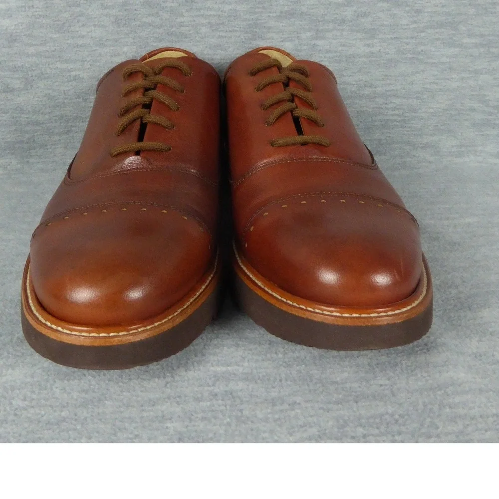Samuel Hubbard Market Cap Shoes Mens 8 M Brown Whiskey Leather Oxford Casual